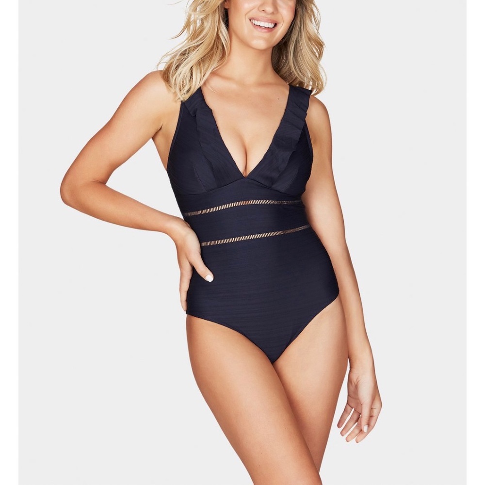 Sea Level Casablanca Spliced Frill One Piece Swimsuit